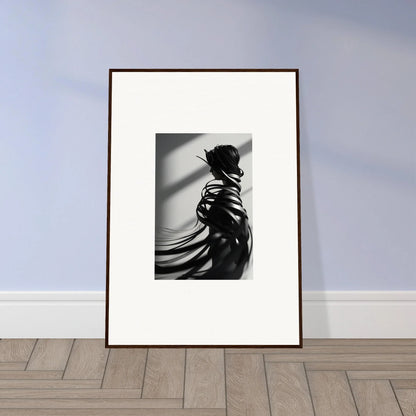 Framed black and white silhouette photo perfect for room decoration and ribbon shares