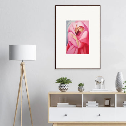 Framed close-up of a pink orchid, perfect for Glimmer Verse Tapestry room decoration