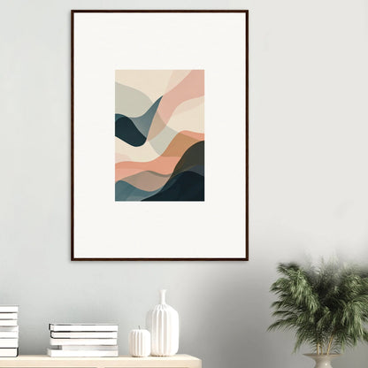 Framed abstract wall art with soft pastels, perfect for chic room decoration