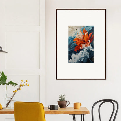 Framed canvas print of a vibrant orange flower for a stylish Room Decoration