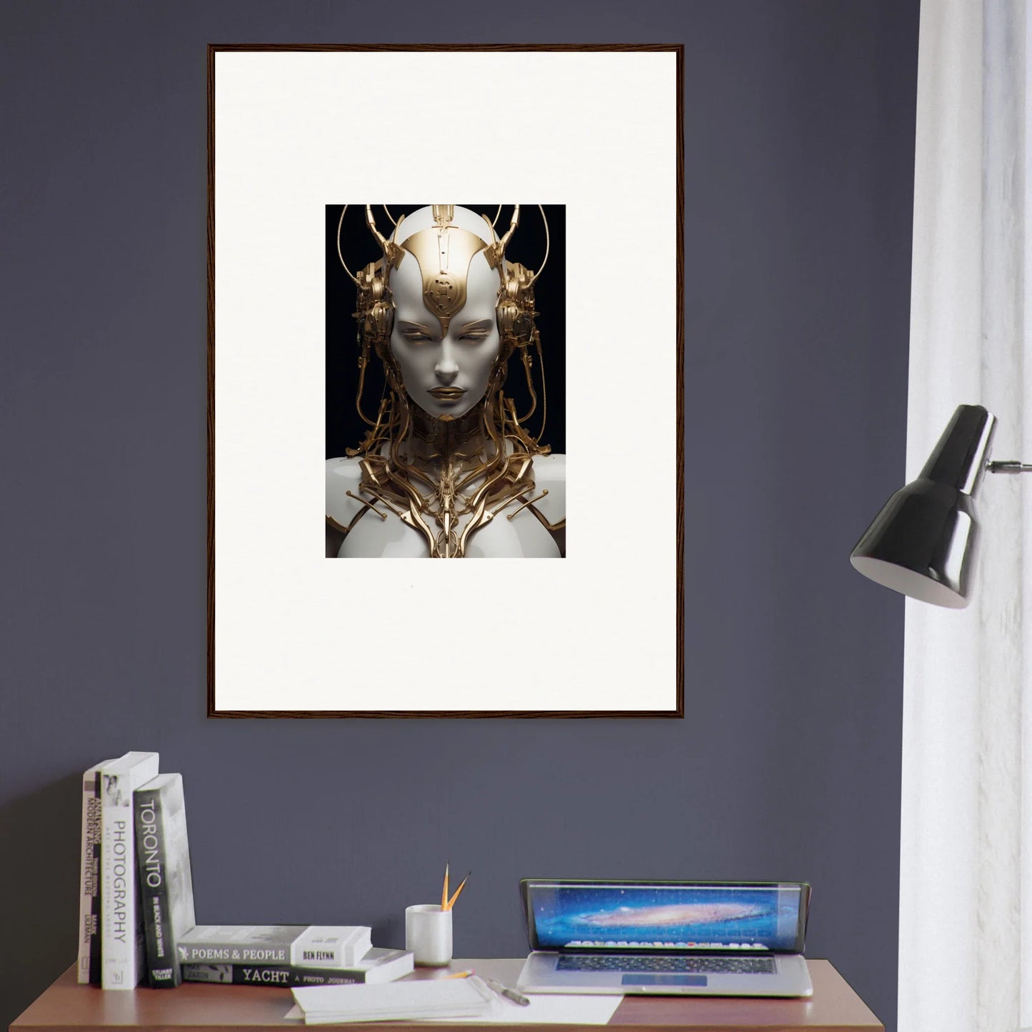 Surreal canvas print of a golden humanoid for your Monarch Dream room decoration