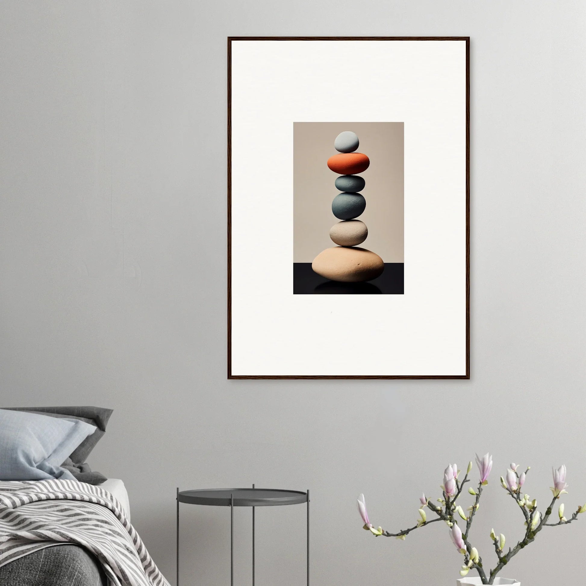 Balanced colorful stones for Moroccan Dreams Remember canvas print, perfect for room decoration