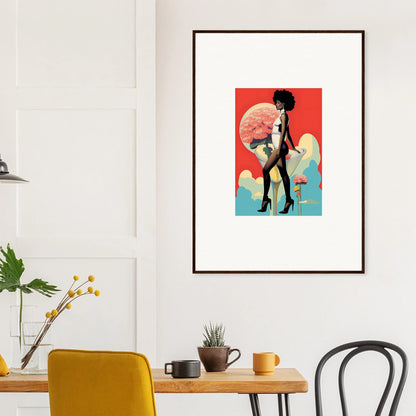 Framed canvas print of a colorful geometric figure for stylish floral highs room decoration