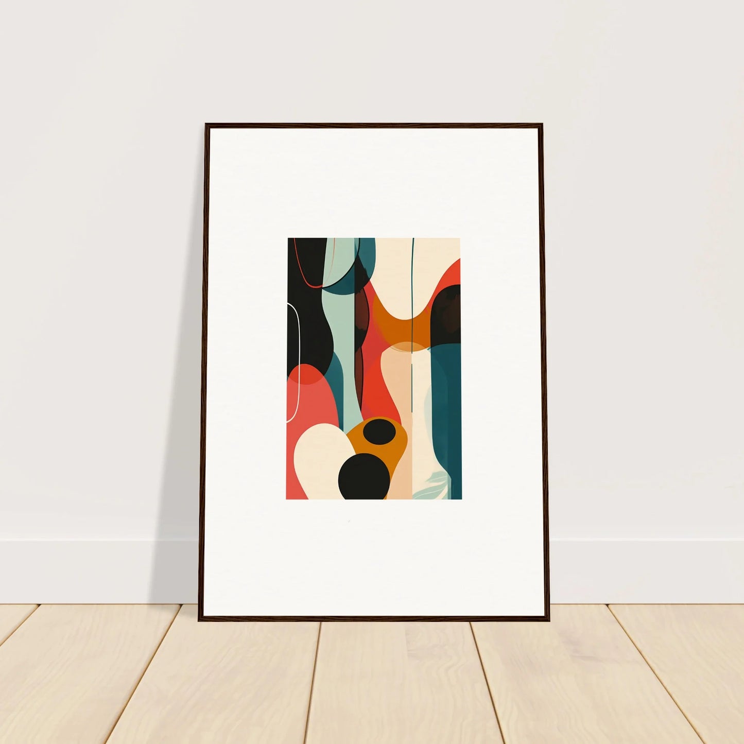 Framed canvas print of Troubadour Aria with colorful curves for stylish room decoration