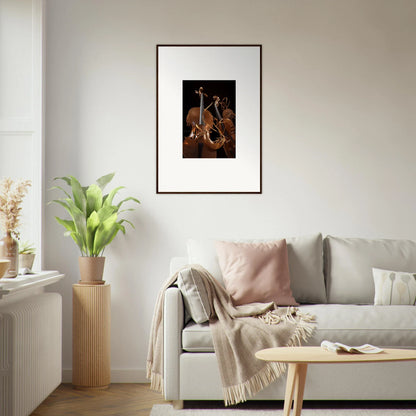 Framed canvas print of strings opera instruments makes a perfect room decoration