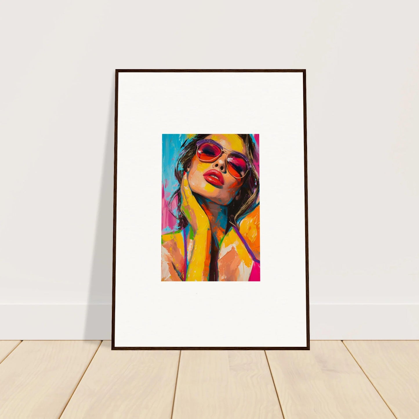 Colorful woman portrait canvas print for vibrant room decoration and mind prism vibes