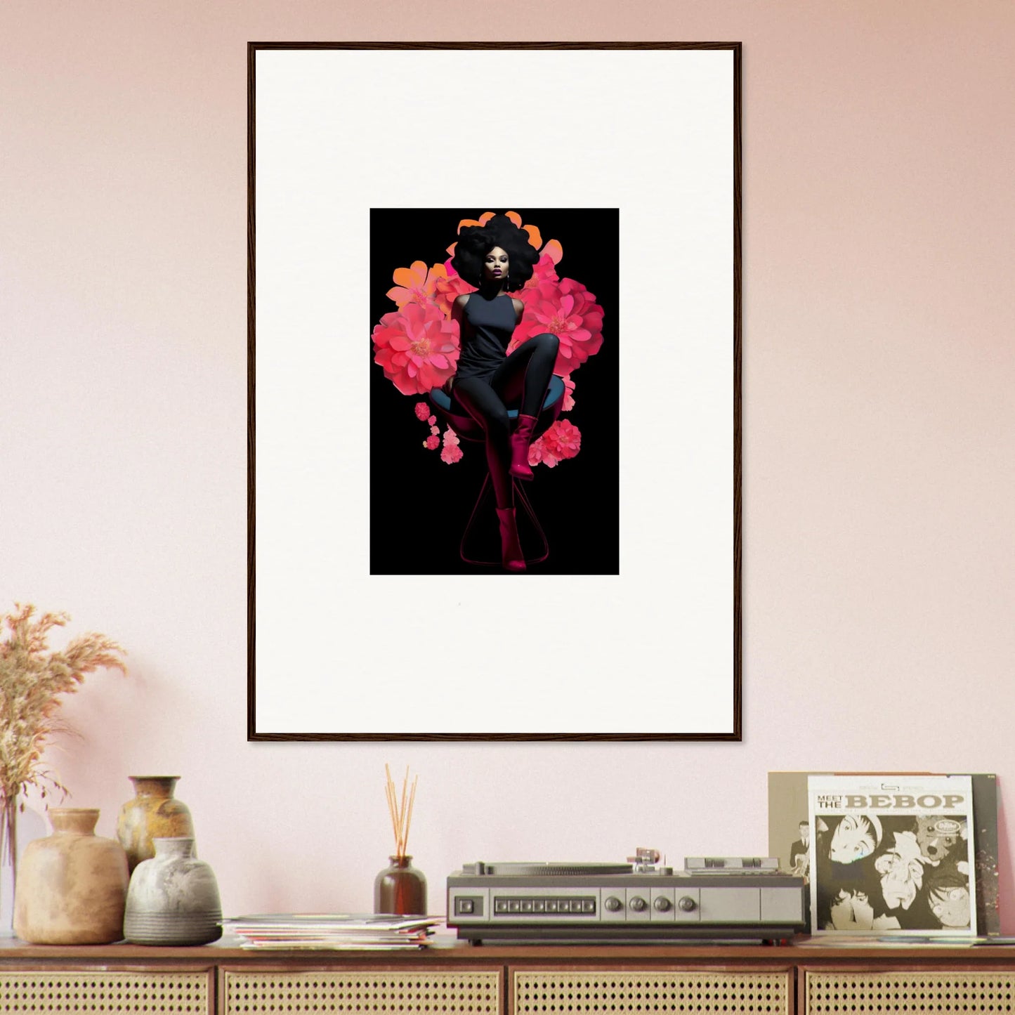 Vibrant canvas print of Eternal Equinox Sovereign with pink smoke for stunning room decoration