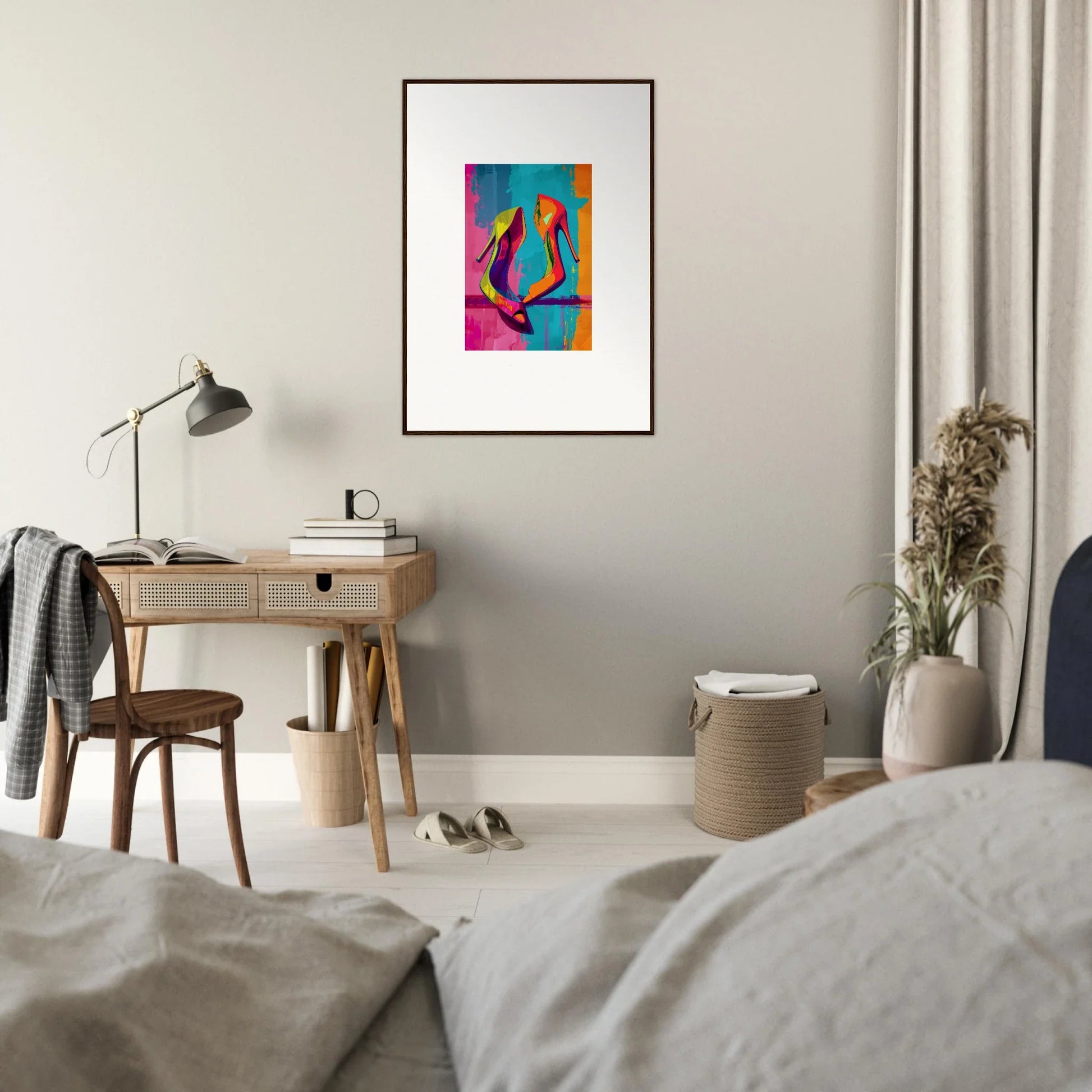 Framed colorful canvas print of Enigma Dance for vibrant room decoration