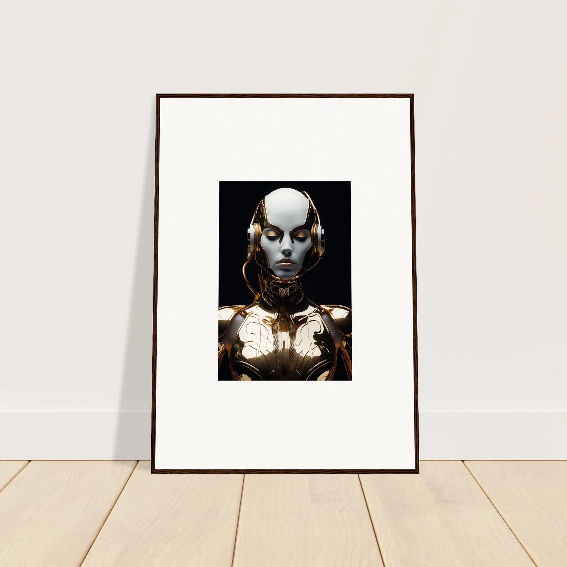 Futuristic humanoid robot artwork, perfect for room decoration and electrical elegance