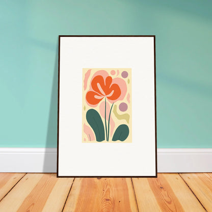 Stylized orange flower canvas print for vibrant echoes whimsy room decoration