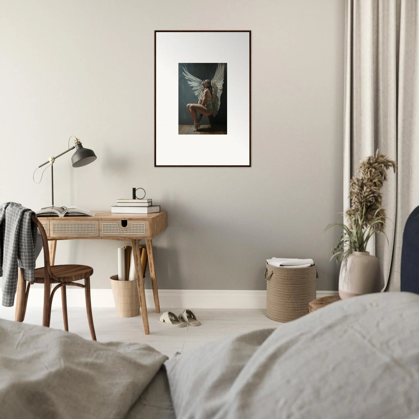 Framed artwork of a figure in a moody scene from Heavenly Weakened Psalms