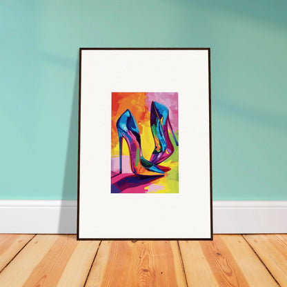 Colorful high-heeled shoes canvas print for stylish room decoration with Eclipse Shoes theme