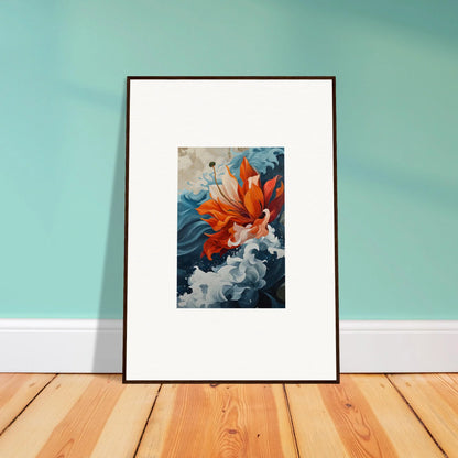 Vibrant orange and blue floral canvas print for a stunning Petal Odyssey room decoration