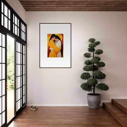 Framed abstract canvas print of Timid Sun Nyah for vibrant room decoration