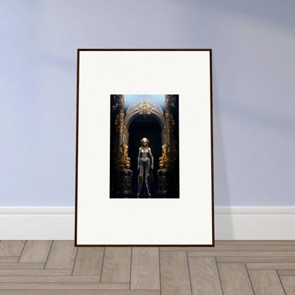 Framed canvas print of a humanoid in an ornate archway for unique Room Decoration