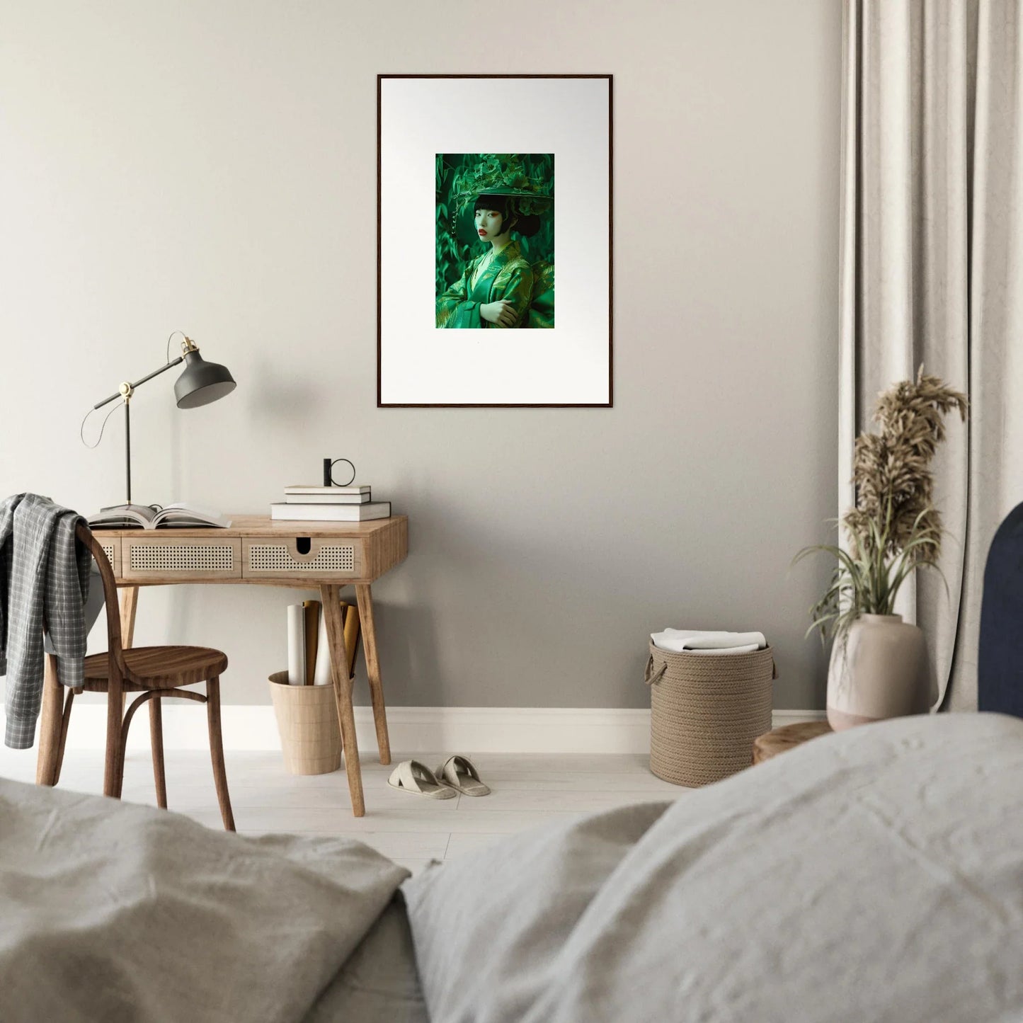 Framed portrait of a person amidst lush green for a Whispering Spectacle room decoration