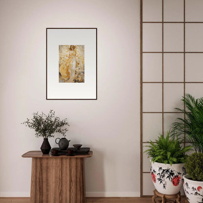 Framed canvas print of an ethereal tango figure with floral decor for stylish room decoration