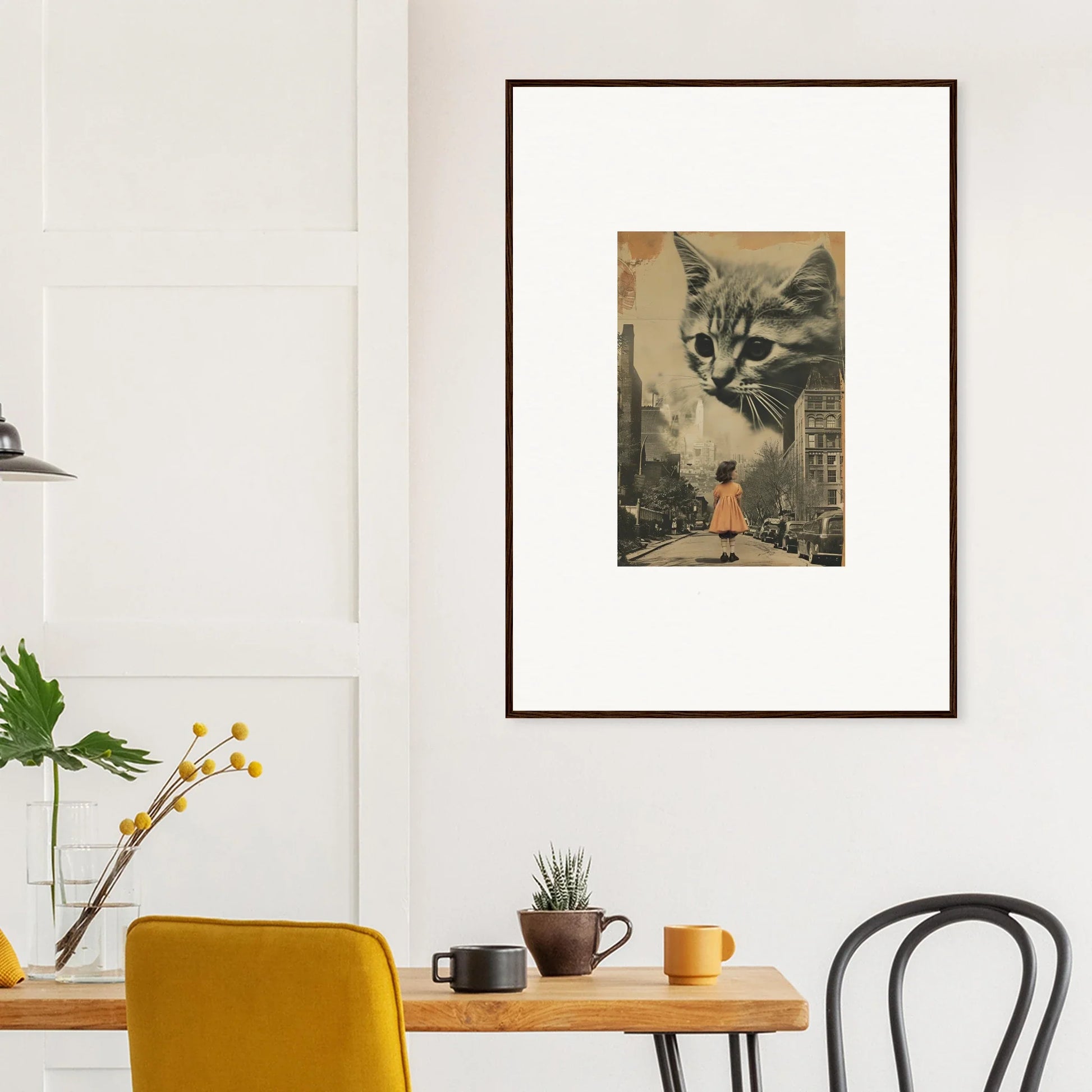 Giant cat face wall art canvas print adds quirky charm to room decoration