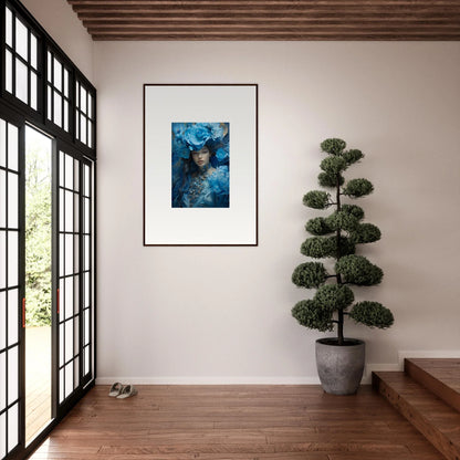 Framed canvas print of Dreaming Blue Symphony, perfect blue symphony room decoration