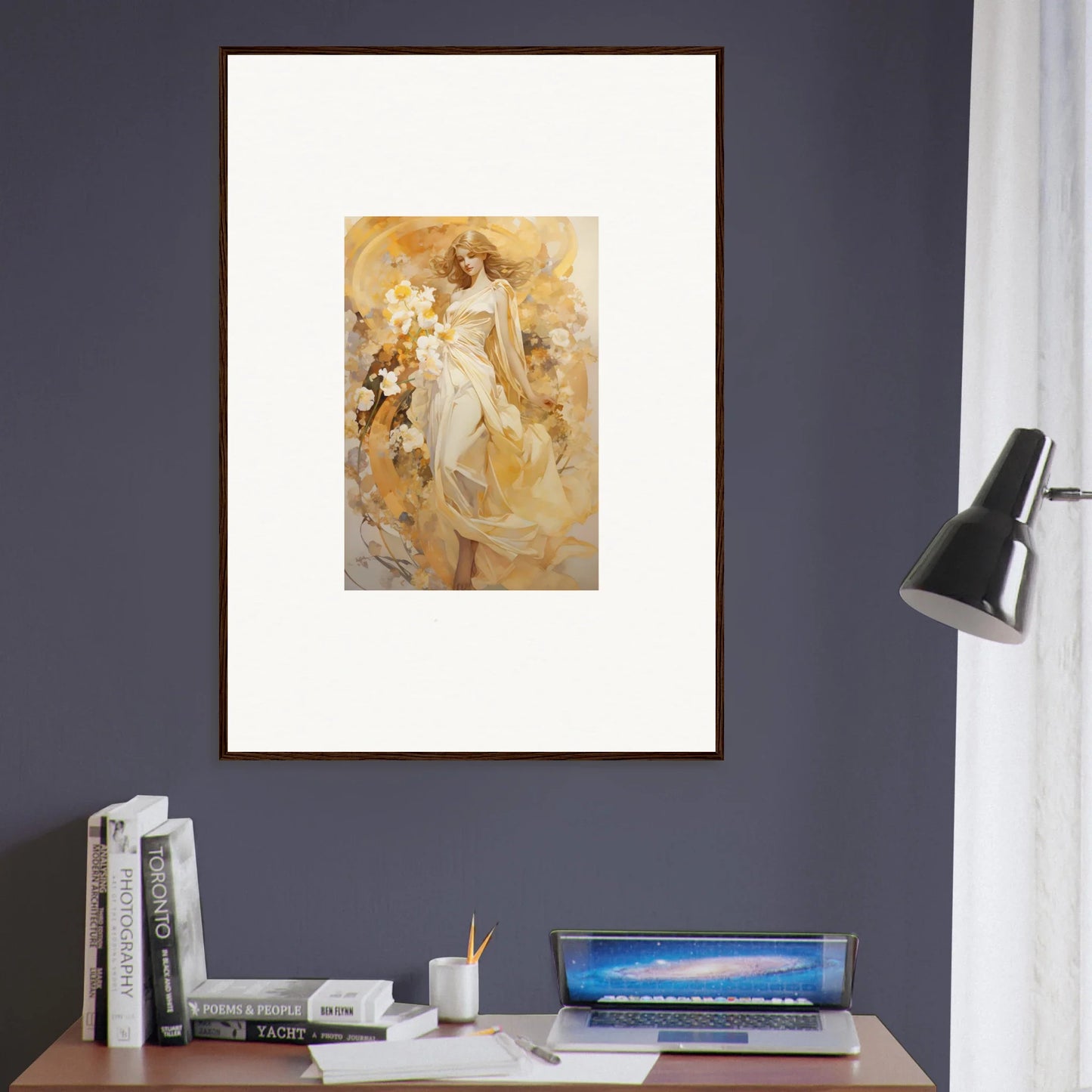 Framed canvas print of an ethereal figure for a stunning room decoration