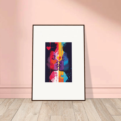 Colorful abstract portrait artwork for a stunning heartwave reflection canvas print