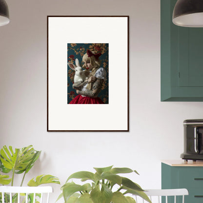 Framed classical portrait artwork with floral details for stylish room decoration