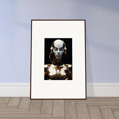 Framed canvas print of a futuristic robot for stylish room decoration and electrical elegance