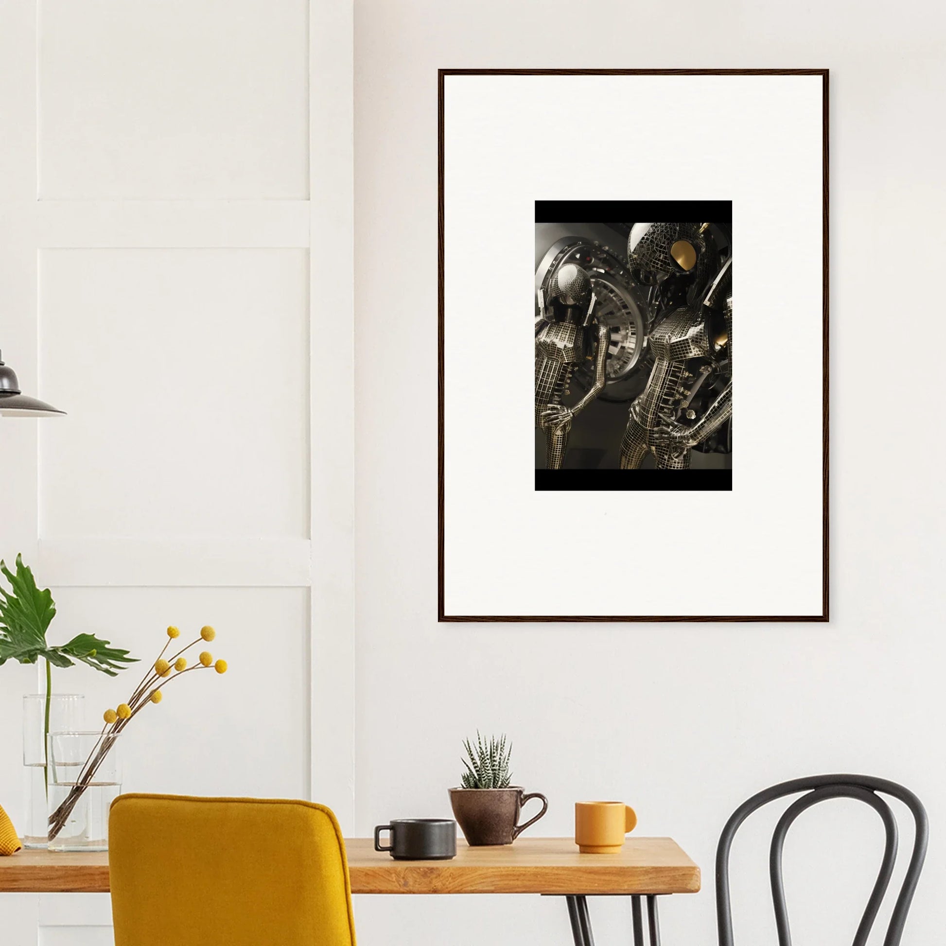 Framed black and white jazz musicians canvas print for cool room decoration