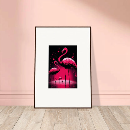 Vibrant pink flamingos canvas print, perfect for feather wanderers room decoration