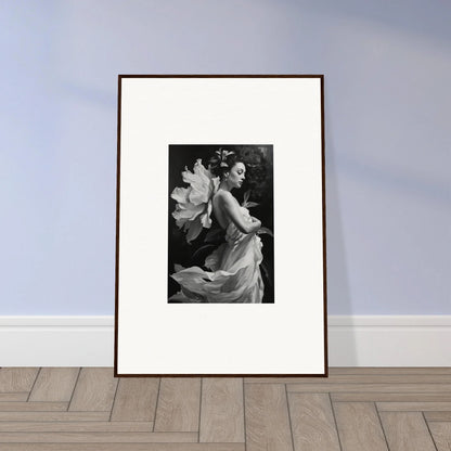 Framed black and white canvas print of a woman for stunning Room Decoration in Duet Chrysalis