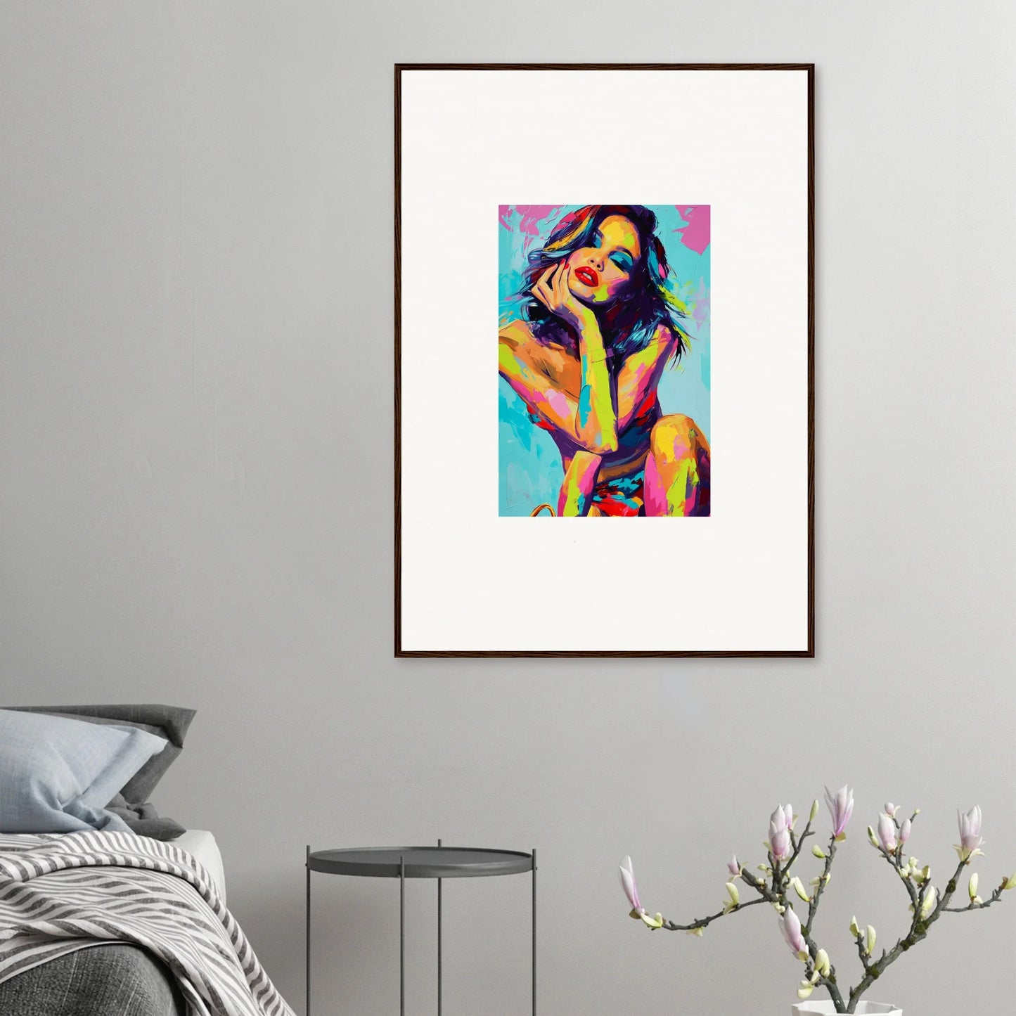 Colorful pop art portrait of a woman, perfect for a Daydream Muse canvas print