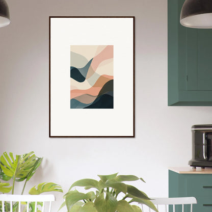 Framed abstract wall art with soft shapes and muted colors for stylish room decoration