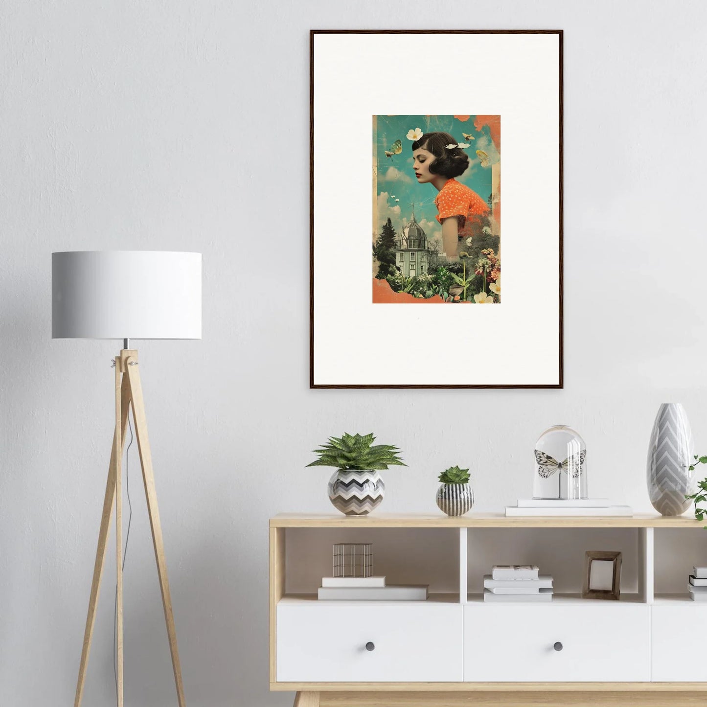 Surreal canvas print of a figure overlooking a cityscape for unique room decoration