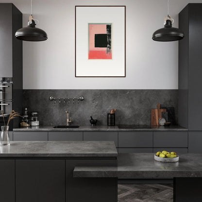 Modern kitchen with dark gray cabinetry, perfect for Elysian Frenzy room decoration