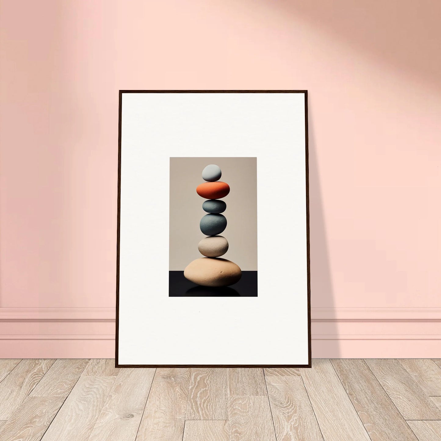 Framed canvas print of colorful stacked stones for your Moroccan Dreams Remember room decoration