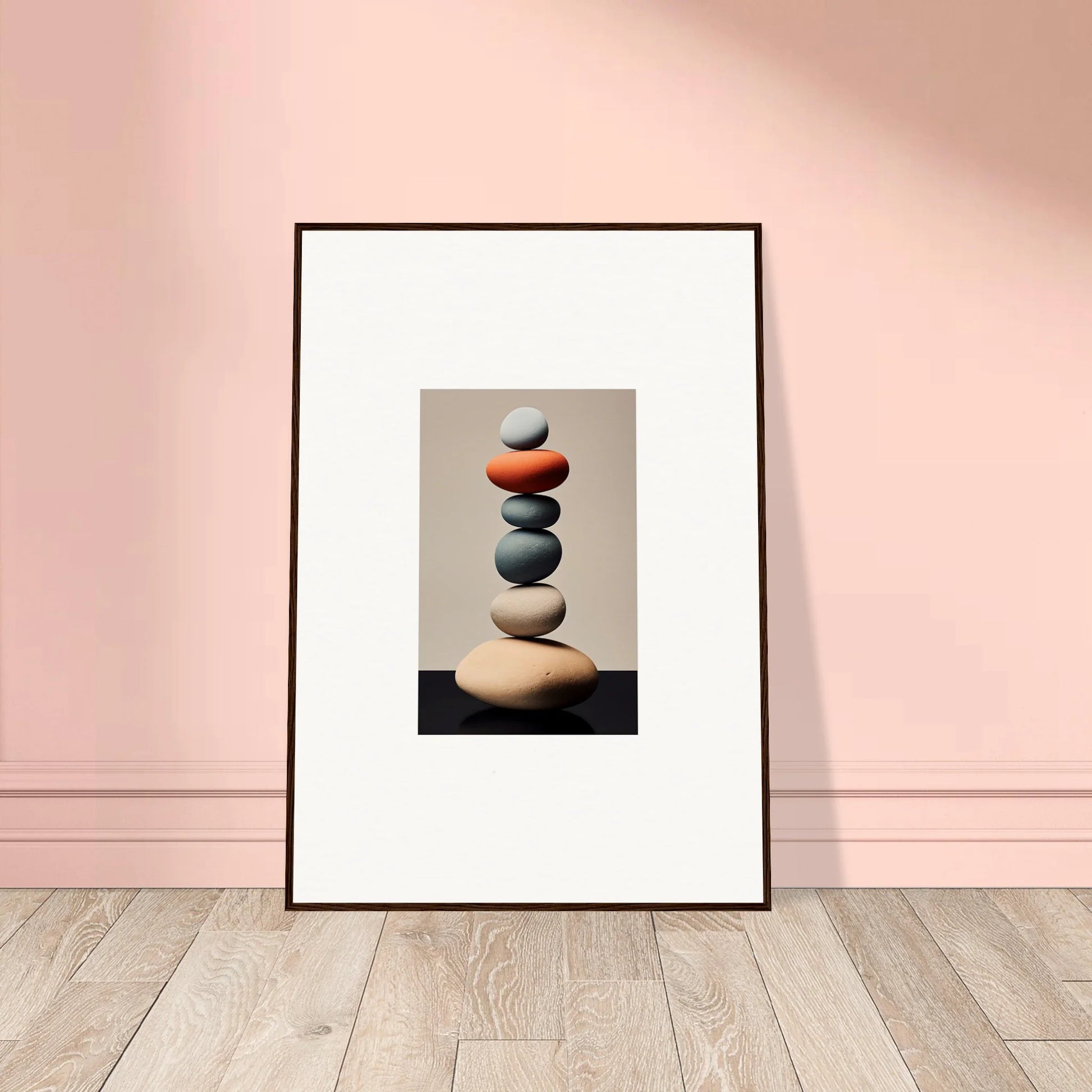 Framed canvas print of colorful stacked stones for your Moroccan Dreams Remember room decoration