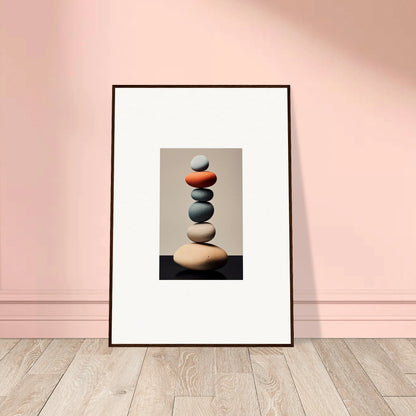 Framed canvas print of colorful stacked stones for your Moroccan Dreams Remember room decoration