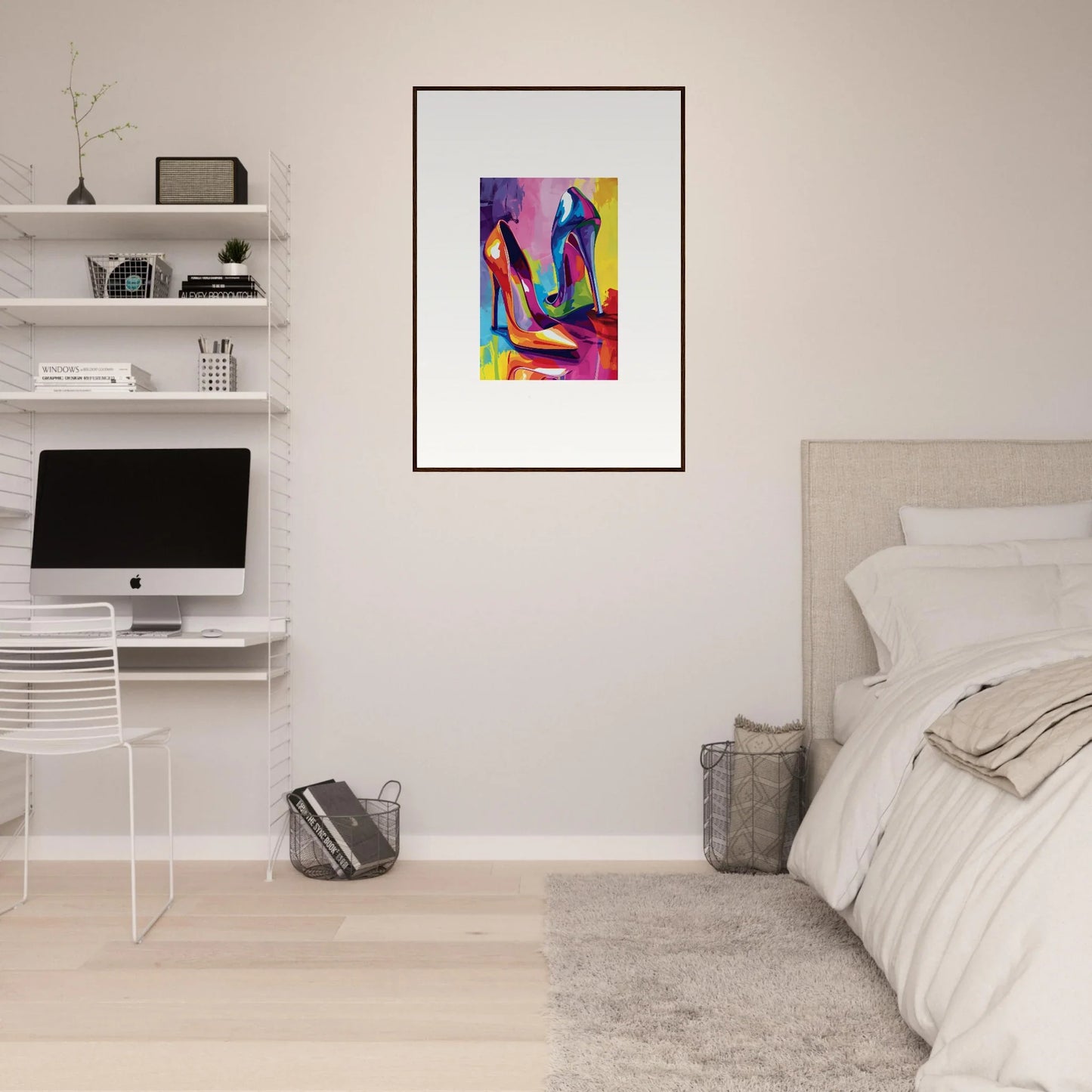 Colorful abstract nude figure canvas print for unique room decoration wall art