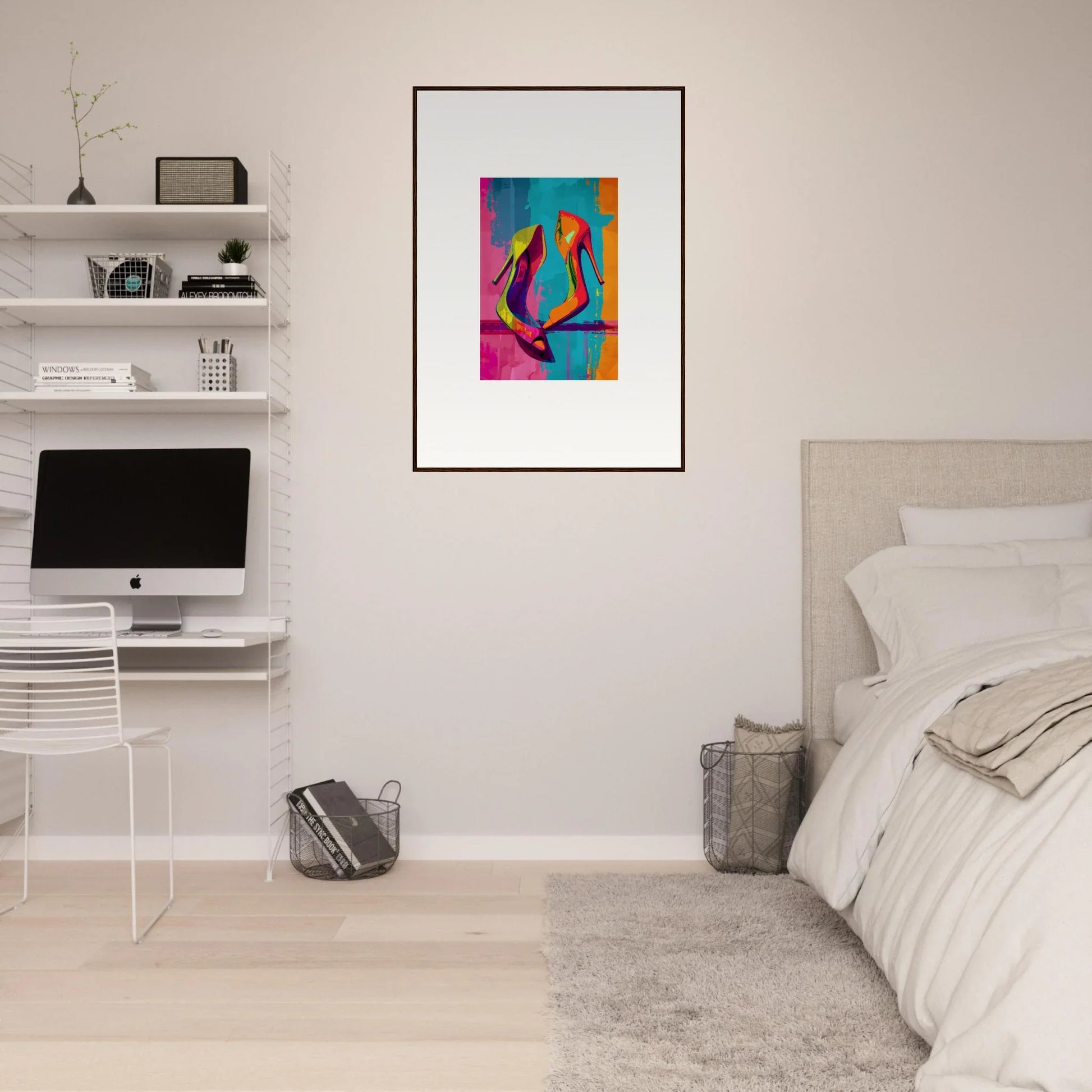 Colorful abstract figure art for vibrant room decoration - Luminous Enigma Dance canvas print