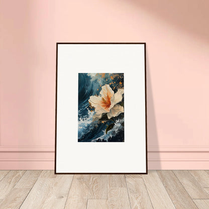 Framed canvas print of peach petal waves for stylish room decoration