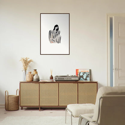 Wooden sideboard with rattan doors, perfect for room decoration with Whispers Formals vibes