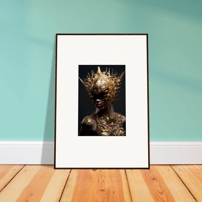 Surreal golden figure canvas print, perfect for vintage bloom room decoration