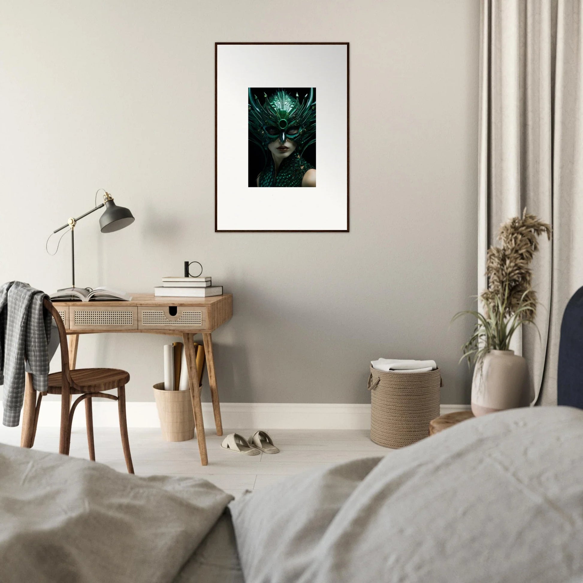 Framed canvas print of a dark forest, perfect for adding enigma enunciations to room decoration