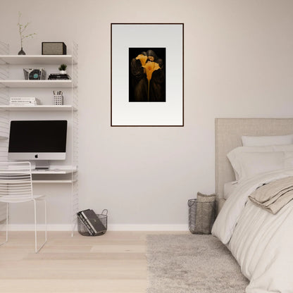 Framed golden calla lilies canvas print for stylish room decoration in Bloom Couple