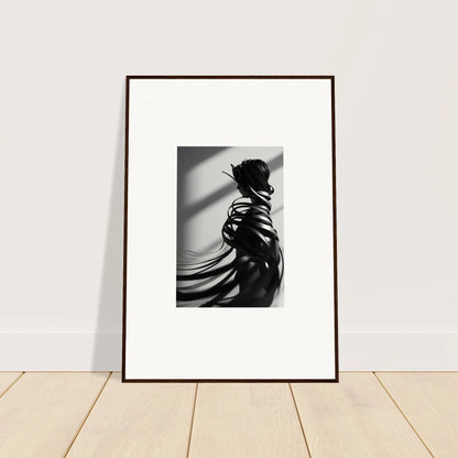 Framed black and white canvas print of a person’s back, perfect for room decoration