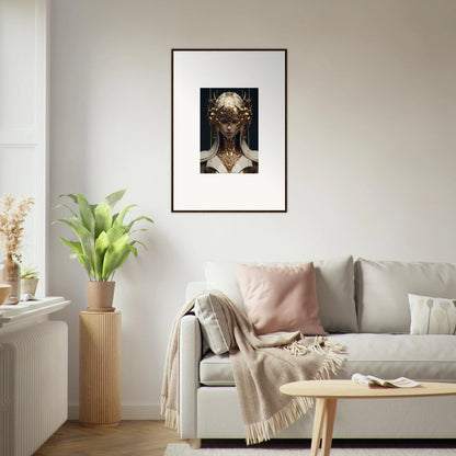 Framed canvas print of an Ethereal Sovereign figure, perfect for room decoration