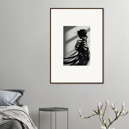 Black and white nude figure with shadows, perfect for canvas print room decoration