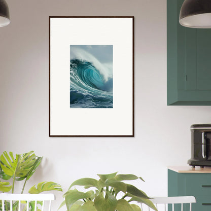 Framed wall art of a curling ocean wave perfect for room decoration in Whispering Oceans