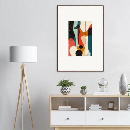 Vibrant Abstract Artwork in Teal and Orange for Troubadour Aria Canvas Print Decor