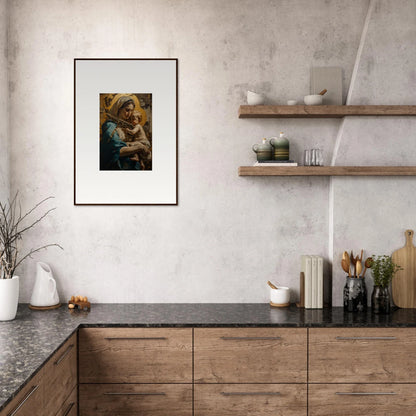 Framed canvas print of a woman and child, perfect for loving sentinence room decoration